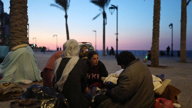 Displaced people in Beirut, following an escalation between Hezbollah and Israel amid the U.S.-Israeli conflict with Iran