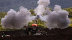 Bomber på gränsen mellan Israel och Libanon 