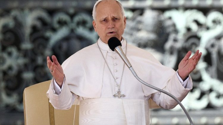 FILE PHOTO: Pope Leo XIV holds a weekly general audience in Saint Peter's Square at the Vatican