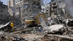 Aftermath of an Israeli strike, following an escalation between Hezbollah and Israel, in Beirut