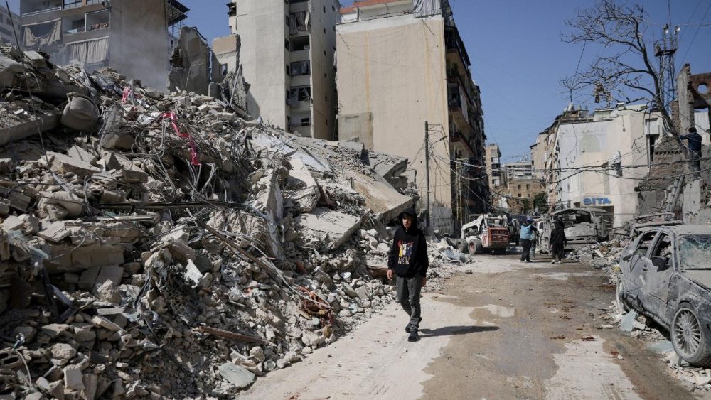 Aftermath of an Israeli strike, following an escalation between Hezbollah and Israel, in Beirut