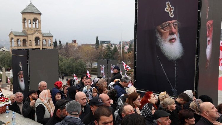 Mazishi ya Patriaki wa Kikatoliki wa  Georgia Ilia II huko Tbilisi.