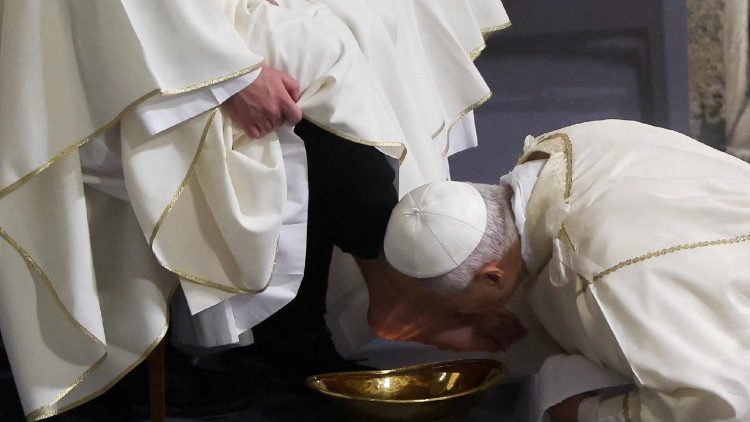 Der Moment der Fu&szlig;waschung