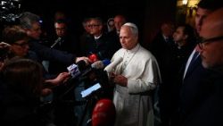 Pope Leo XIV leaves the papal residence to head back to the Vatican, in Castel Gandolfo