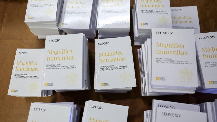 Pope Leo presents his first, AI-focused encyclical "Magnifica humanitas" at the Vatican