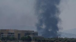 Smoke billows from southern Lebanon, as seen from Nabatieh