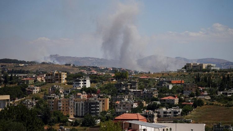 Smoke billows from southern Lebanon following an Israeli strike