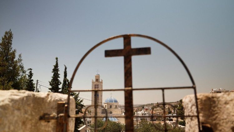 Taybeh, palest&iacute;nska kresťansk&aacute; dedina na Z&aacute;padnom brehu okupovanom Izraelom.