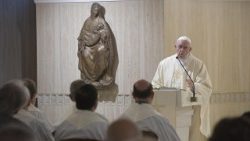 Le Pape François lors de la messe à la Maison Sainte-Marthe le 13 septembre 2018.