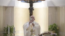 Pope Francis celebrates Mass at the Casa Santa Marta
