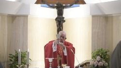 Papst Franziskus bei der Frühmesse an diesem Montag