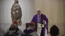 Pope Francis celebrates Mass at Casa Santa Marta