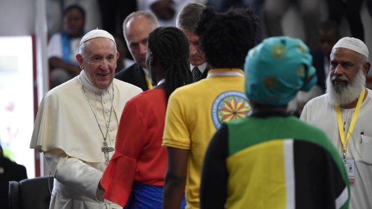 Le Pape François lors de son voyage apostolique au Mozambique, à Madagascar et sur l'Ile Maurice en 2019.