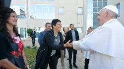 Em 24 de setembro de 2019, a visita do Papa à 'Cittadella Cielo" de "Nuovi Orizzonti", em Frosinone Frosinone