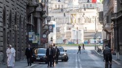 Popiežius Romos gatvėje 2020 03 15
