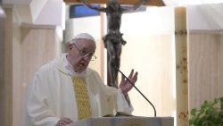 Pope Francis preaches at Mass in the Casa Santa Marta
