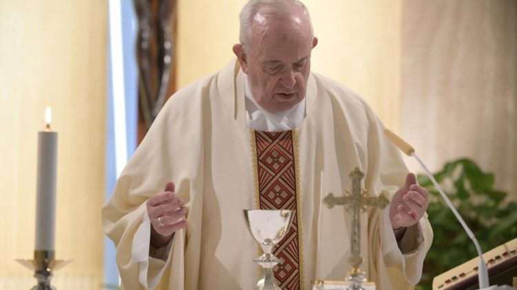Papst Franziskus bei der Fr&uuml;hmesse