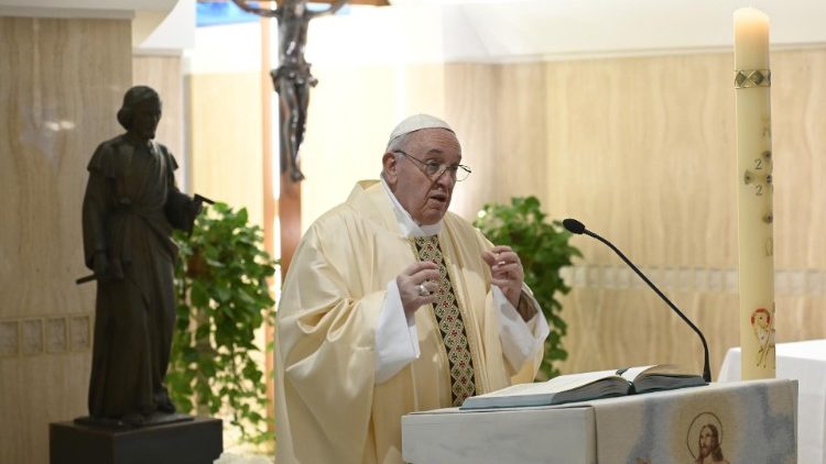 Papst Franziskus bei der Frühmesse an diesem Sonntag