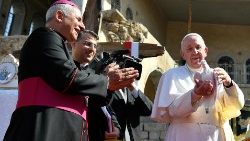 2021.03.07 Viaggio Apostolico in Iraq Preghiera di Suffragio per le vittime della guerra Mosul