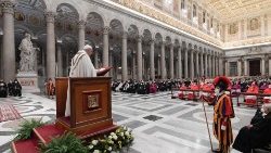 Ferenc pápa két évvel ezelőtt a vesperáson a római Falakon kívüli Szent Pál-bazilikában
