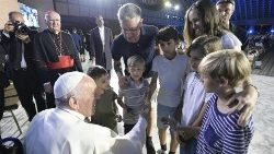 「世界家庭大会」教皇フランシスコと家族たち　2022年6月22日　バチカン・パウロ6世ホール