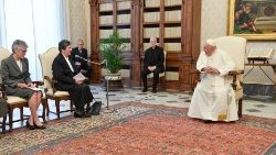 Pope Francis during his Audience with the Sisters of Social Service