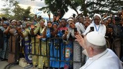 Franziskus am Donnerstag in Kinshasa (Kongo), auf der ersten Etappe seiner Afrikareise