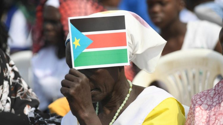 A South Sudanese woman at a papal event in Juba