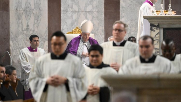 Santa misa del Miércoles de Ceniza presidida por el Papa Francisco, 22 de febrero de 2023. (Vatican Media)