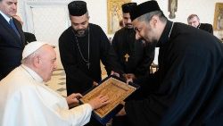 O Papa com a delegação de monges das Igrejas ortodoxas orientais 