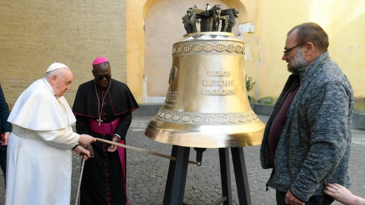 The blessing of the "Voice of the Unborn" bell, destined for Zambia 