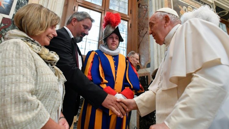 Pope meeting with the Swiss Guards