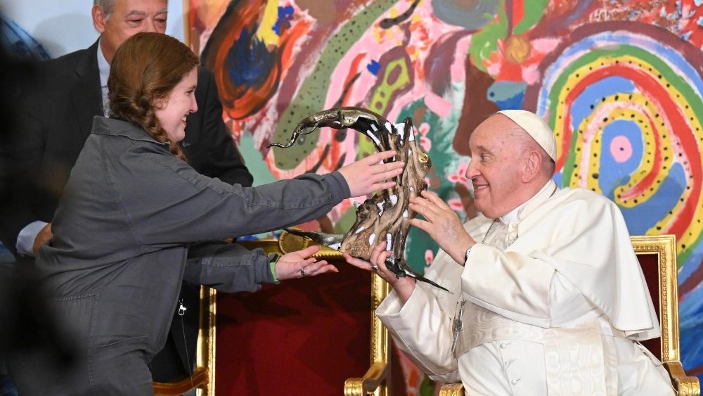 Encuentro del Papa Francisco con los participantes en el primer Congreso Mundial de las Ciudades Eco-educativas promovido por Scholas el 25 de mayo de 2023.