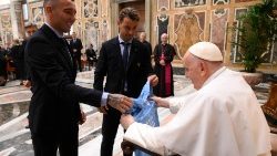 Pope Francis meeting members of the Real Club Celta de Vigo Spain