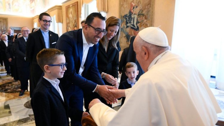 Franziskus bei der Audienz an diesem Montag