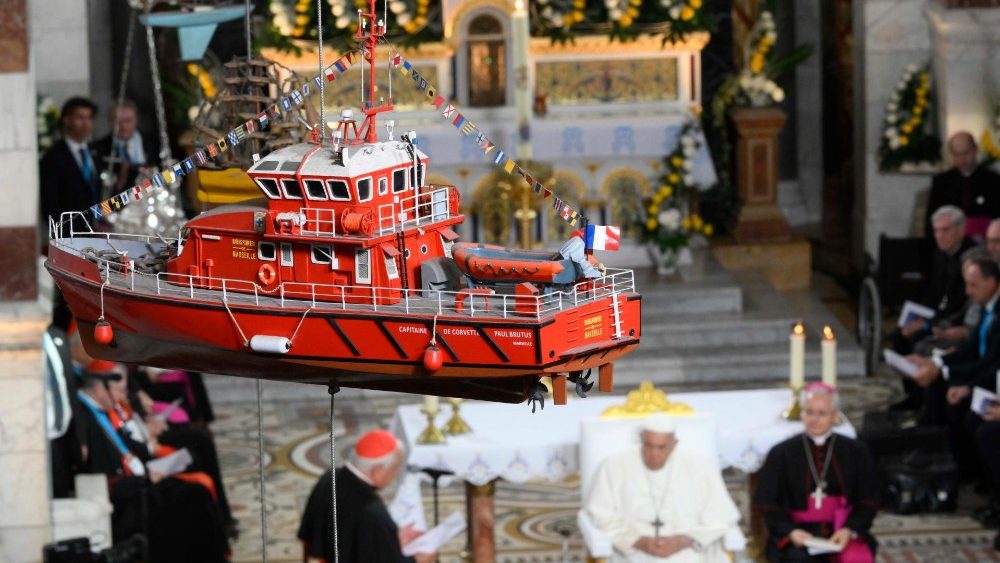 Le Pape François dans la basilique Notre-Dame de la Garde de Marseille, le 22 septembre 2023.