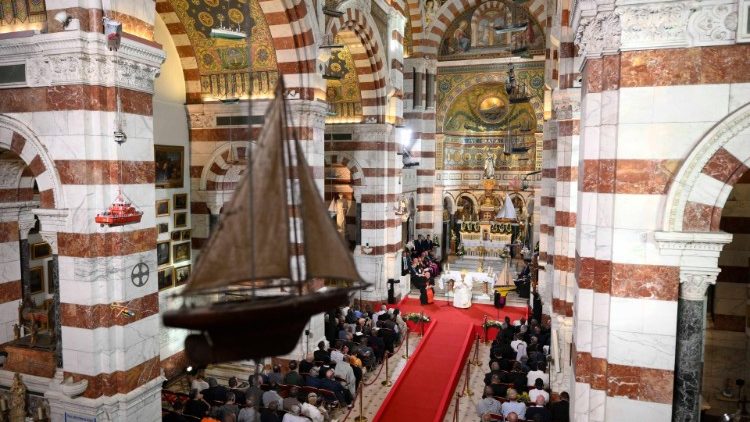 Dans la basilique Notre-Dame de la Garde à Marseille, le vendredi 22 septembre.