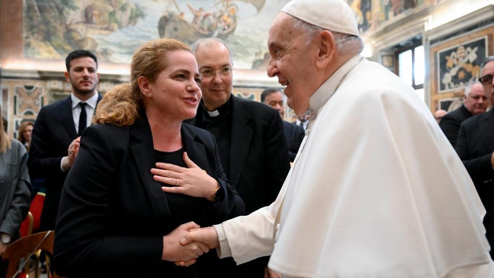 Падчас аўдыенцыі для ўдзельнікаў і арганізатараў ватыканскага Канцэрта для бедных