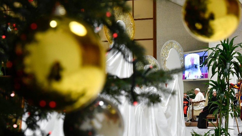 Папа падчас аўдыенцыі з ўдзельнікамі “жывой” батлейкі з Санта-Марыя-Маджорэ