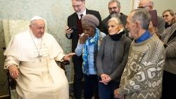 Pope Francis greets staff of the "Osservatore di Strada"
