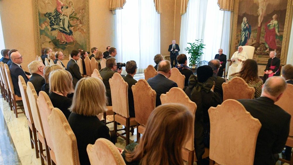 Papa e delegação da Gesellschaft Katholischer Publizisten Deutschlands