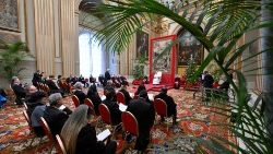 Un momento dell'udienza del Papa per gli auguri al Corpo diplomatico