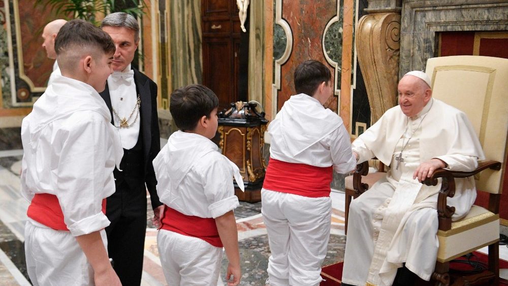 Аўдыенцыя для дэлегацыі аб'яднання Facchini di Santa Rosa