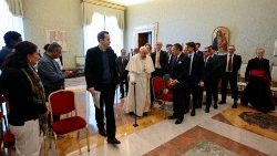Pope Francis welcomes a delegation from the Pope's Worldwide Prayer Network to the Vatican