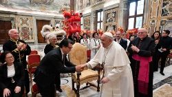 Audiência do Papa com uma delegação da Federação Nacional Itália-China, em fevereiro de 2024