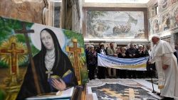 Pope Francis welcomes Argentinian pilgrims ahead of the canonisation of Blessed Maria Antonia di San Giuseppe de Paz y Figueroa 