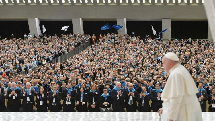 Le Pape a reçu les délégations de la fédération professionnelle italienne des artisans, le 10 février 2024, en salle Paul VI du Vatican. 