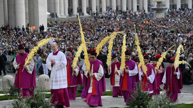 Virágvasárnapi szertartás a Szent Péter-téren 2024-ben