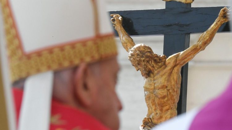 Pope Francis at Mass on Palm Sunday on March 24, 2024 (file photo)
