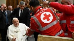 Pope Francis meeting volunteers of the Italian Red Cross in the Paul VI Hall